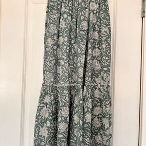 Marea Floral Green Maxi Skirt